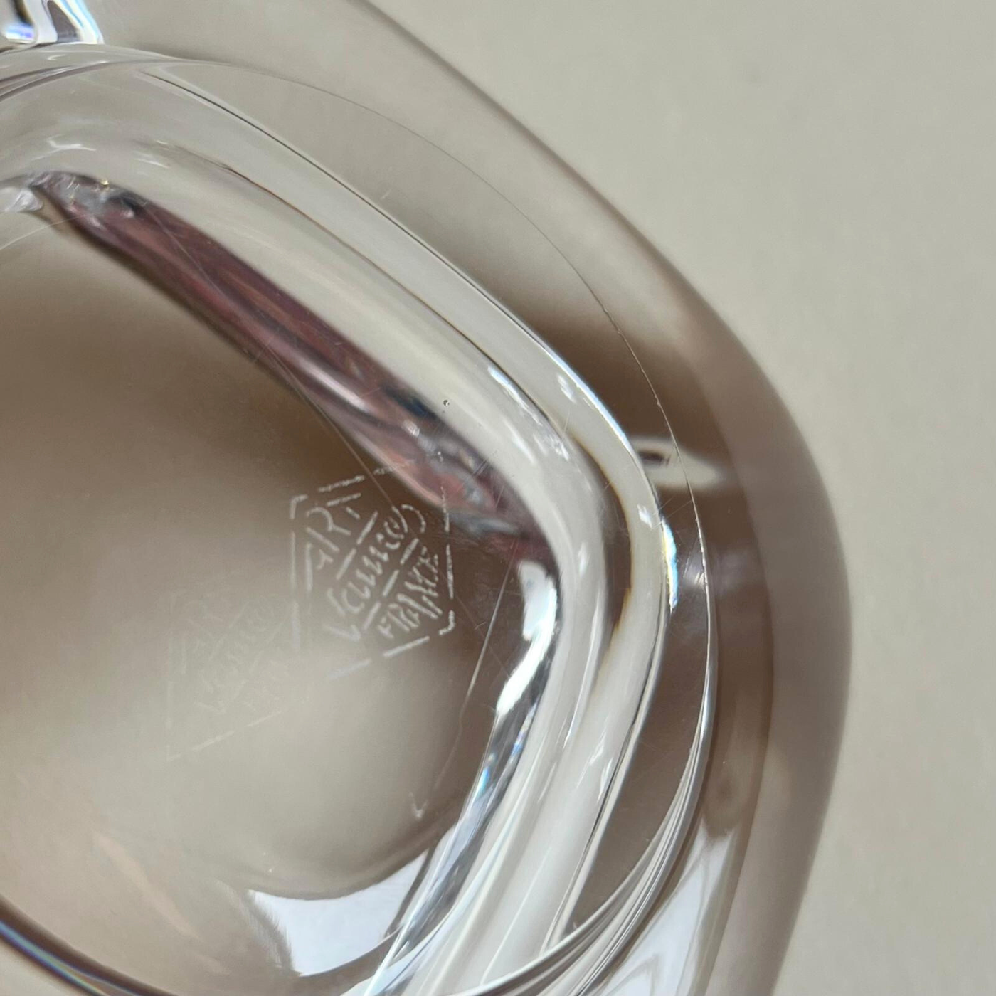 Luxury home décor 1960s French crystal Vannes Le Chatel signed mar