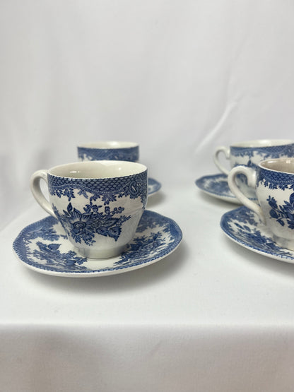 Set of 4 Wedgewood  ‘‘asiatic pheasants’ coffee cups and saucers - L'Officina General Store 