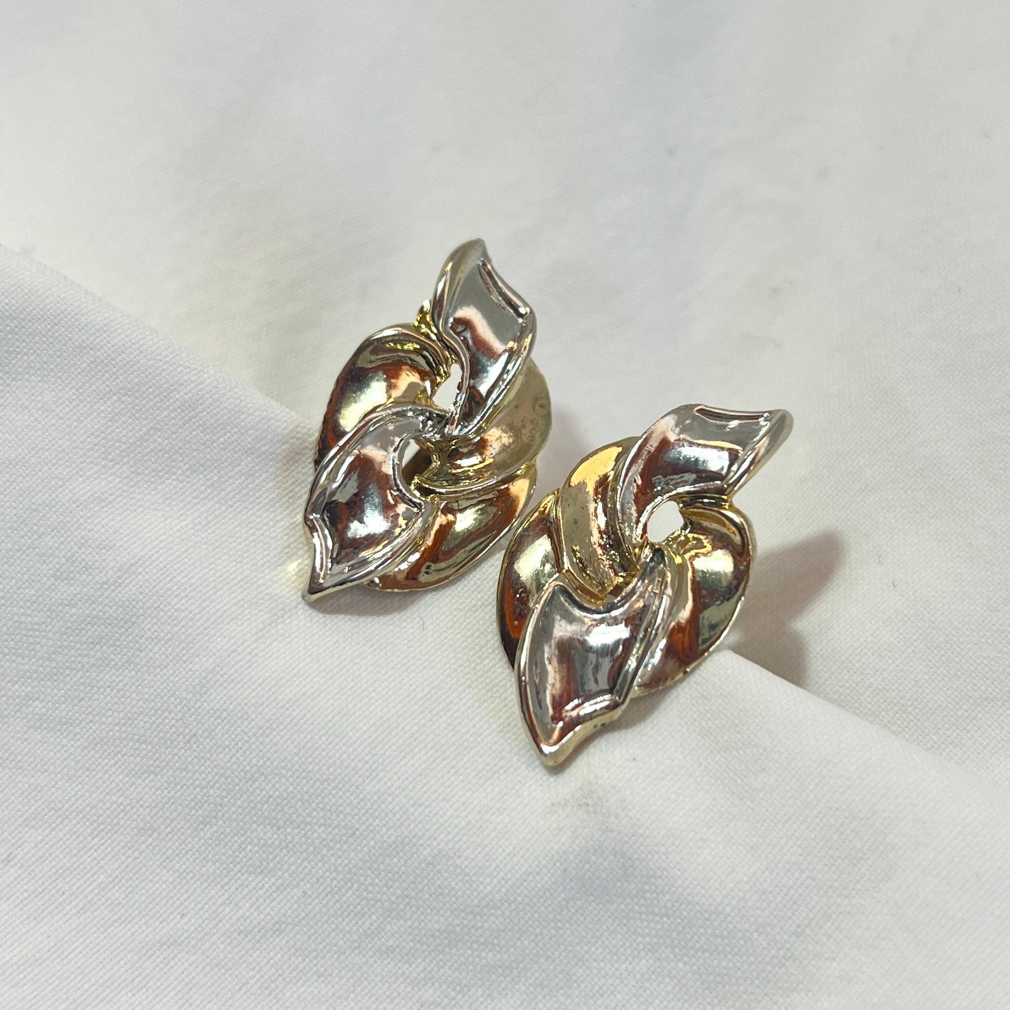 Gold and Silver clip earrings