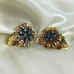 Golden and Crystal leaf earrings - L'Officina General Store