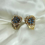 Golden and Crystal leaf earrings - L'Officina General Store