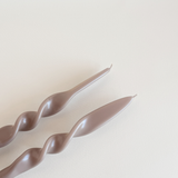 Cereria Graziani Candele Coniche a Spirale | Coppia · 28 cm · Moka