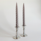 Cereria Graziani Twisted Taper Candles | Pair · 25 cm · Mocha