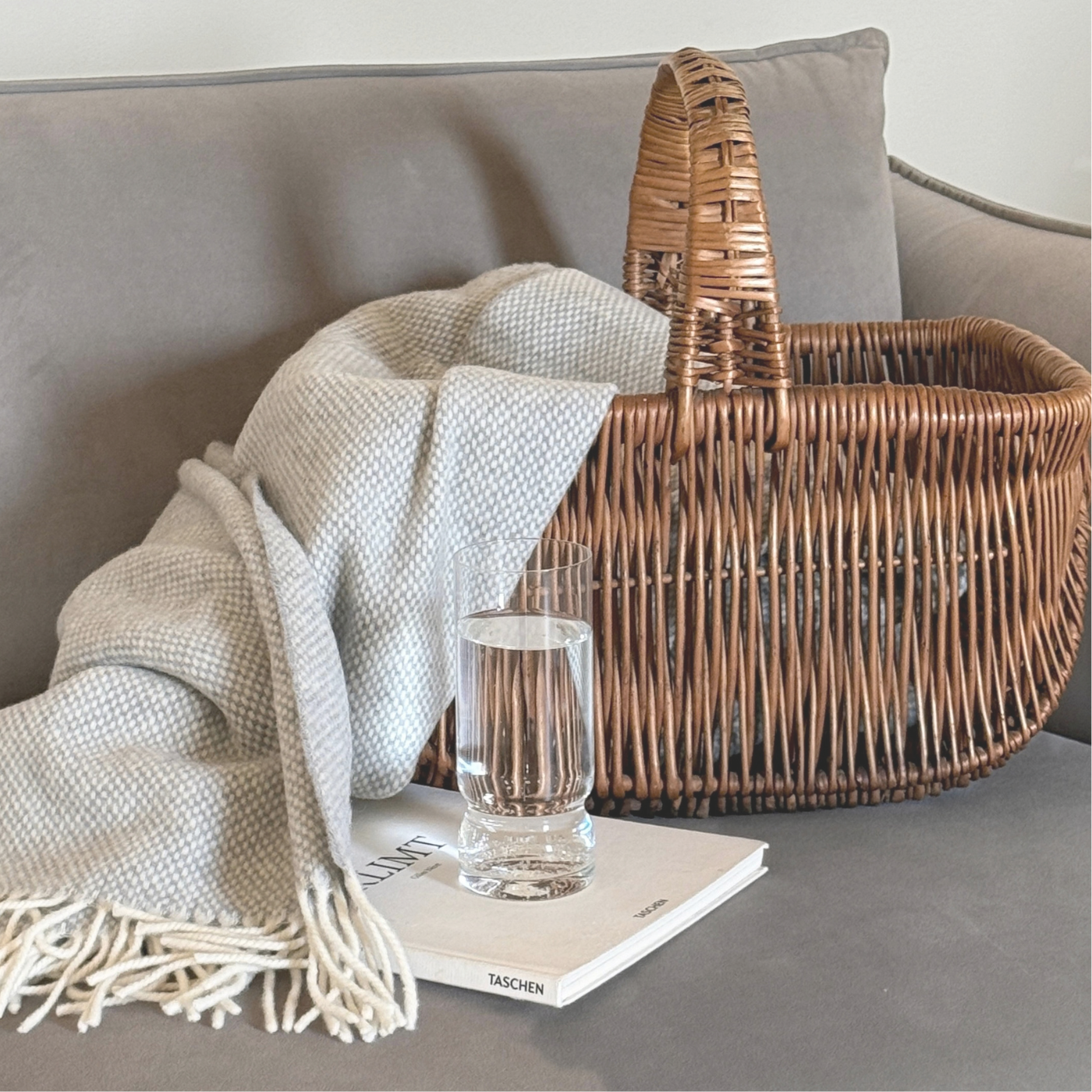 Plaid en laine et cachemire recyclés | Gris perle