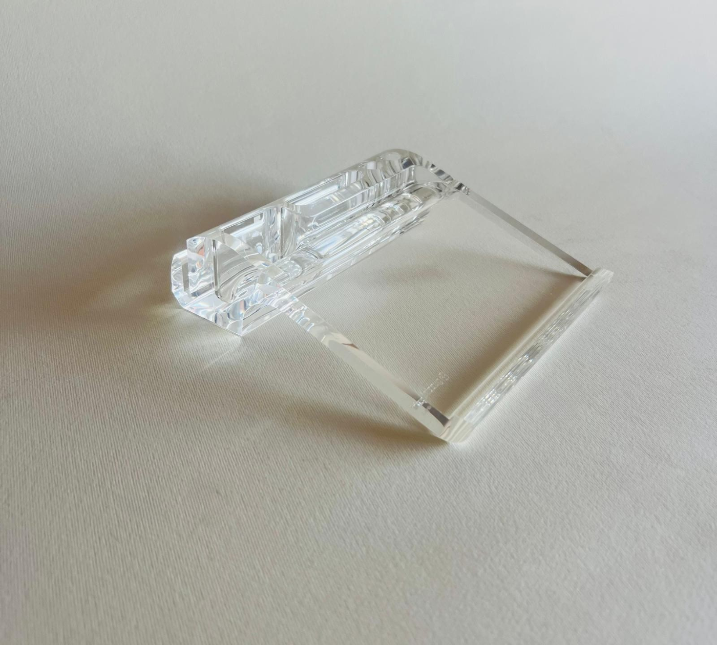 Minimalist lucite desk accessory