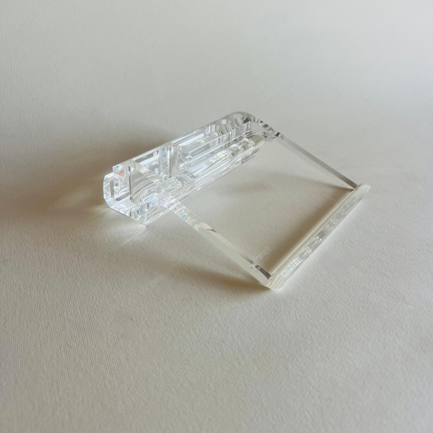Minimalist lucite desk accessory