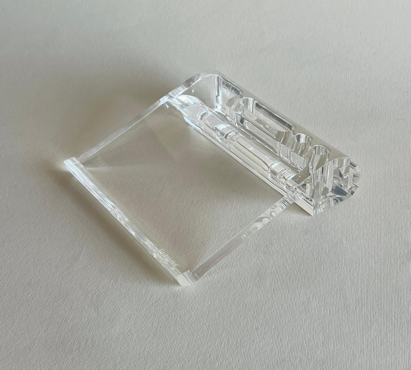 Minimalist lucite desk accessory