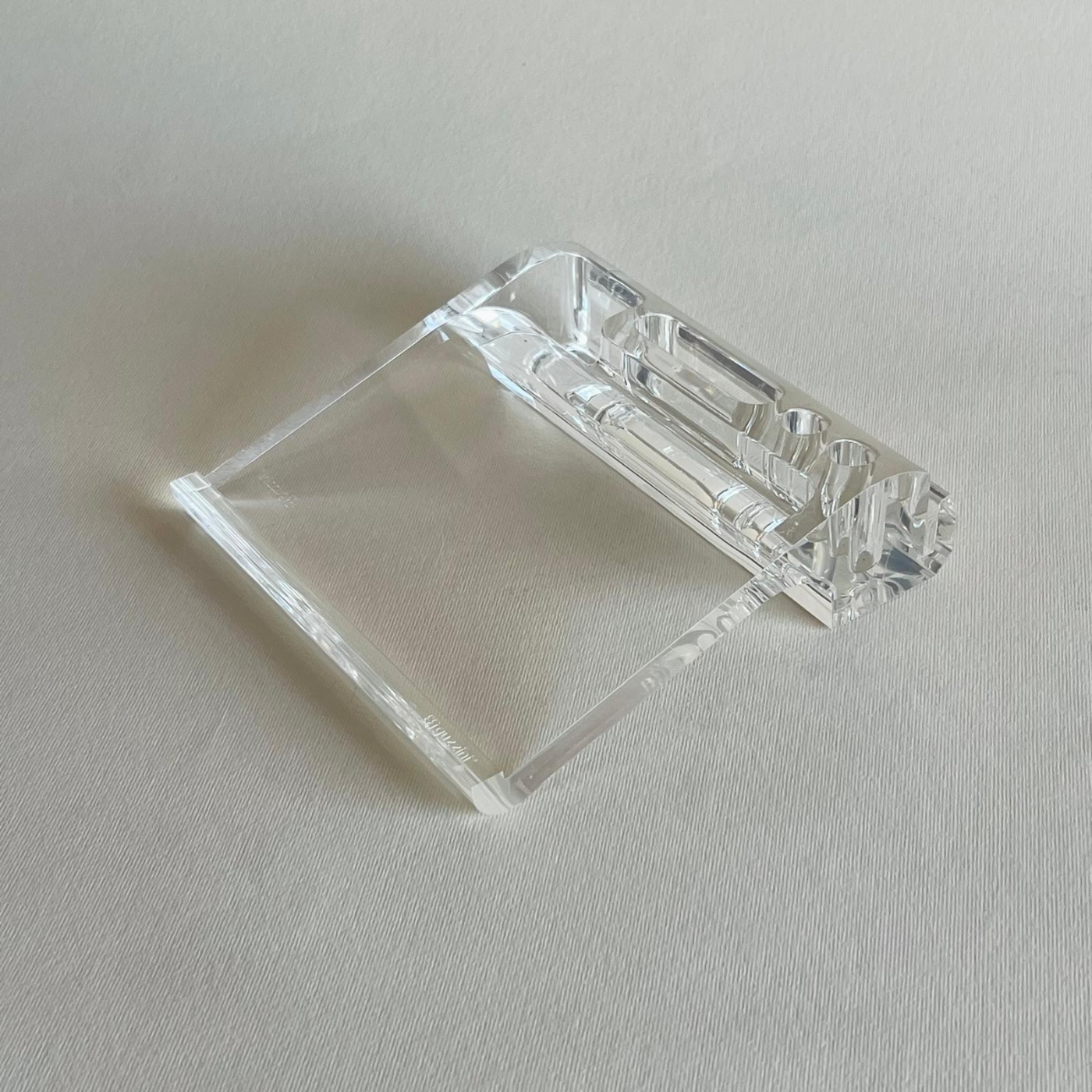  Guzzini Acrylic Desk Note and Pencil Holder Minimalist lucite desk accessory