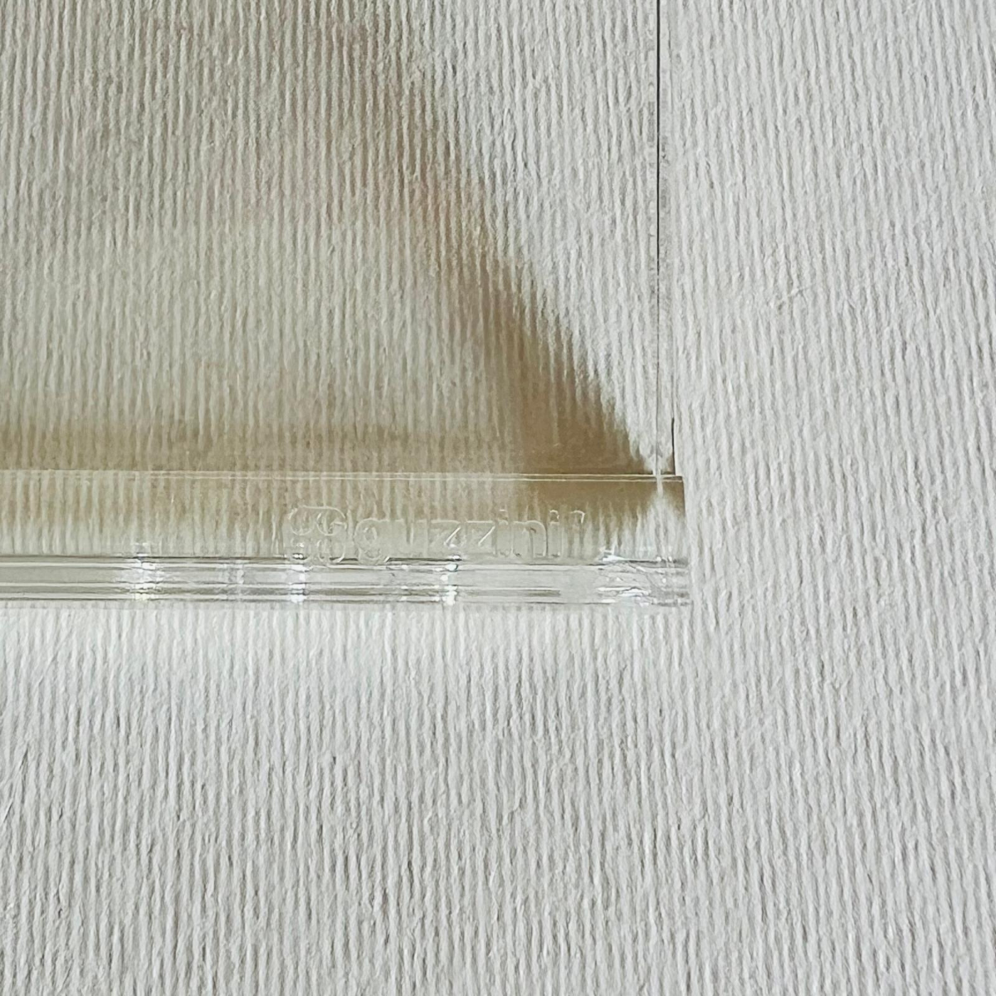  Guzzini Acrylic Desk Note and Pencil Holder Clear lucite desk accessory close-up