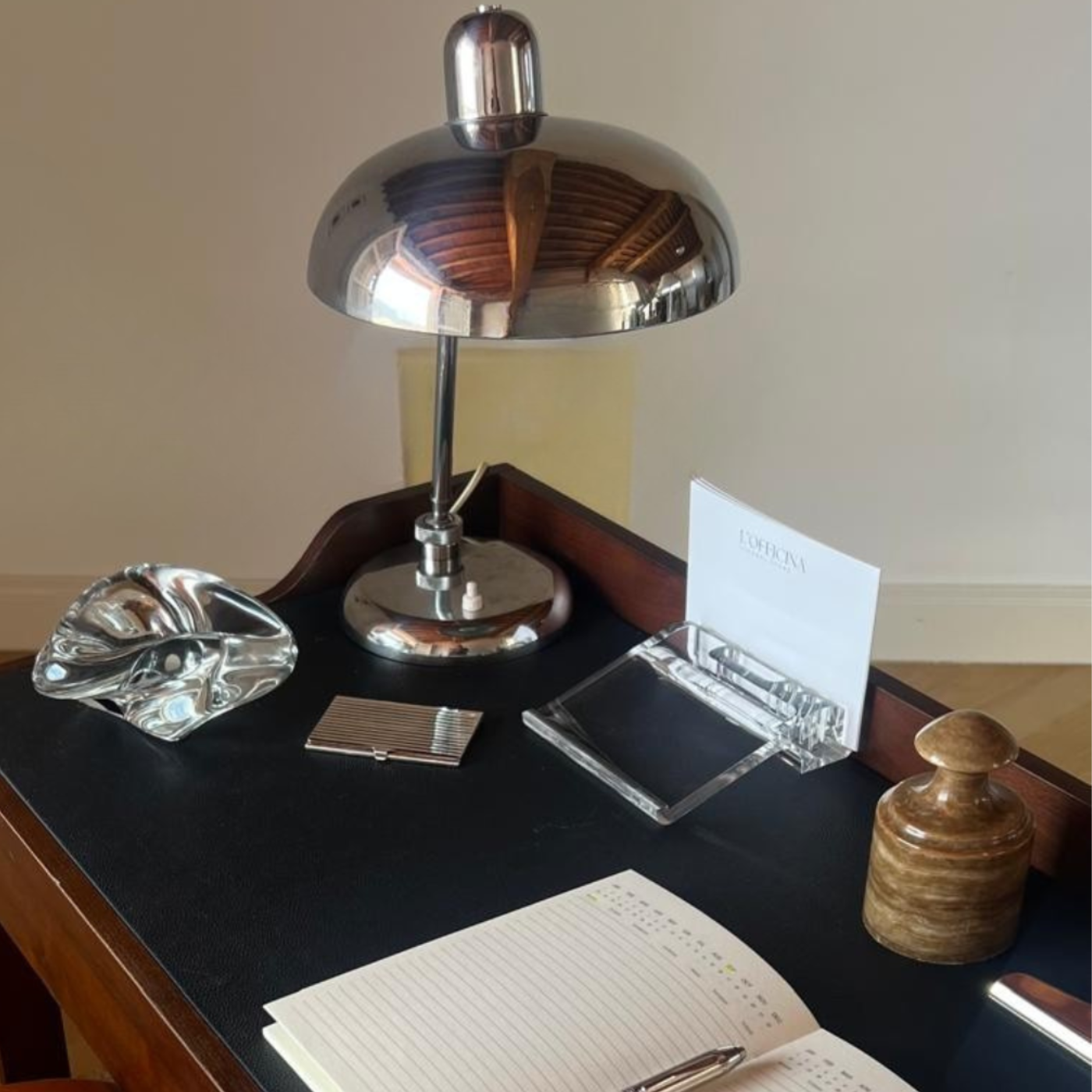 Saint-Louis crystal ashtray with sculptural design