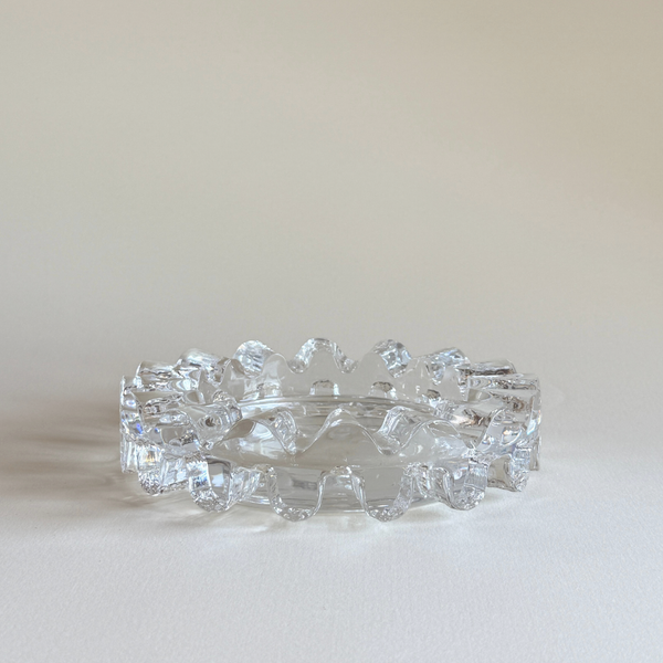 Heavy Glass Ashtray | Catch-All · Wave Cut, 1980s — L'Officina General Store