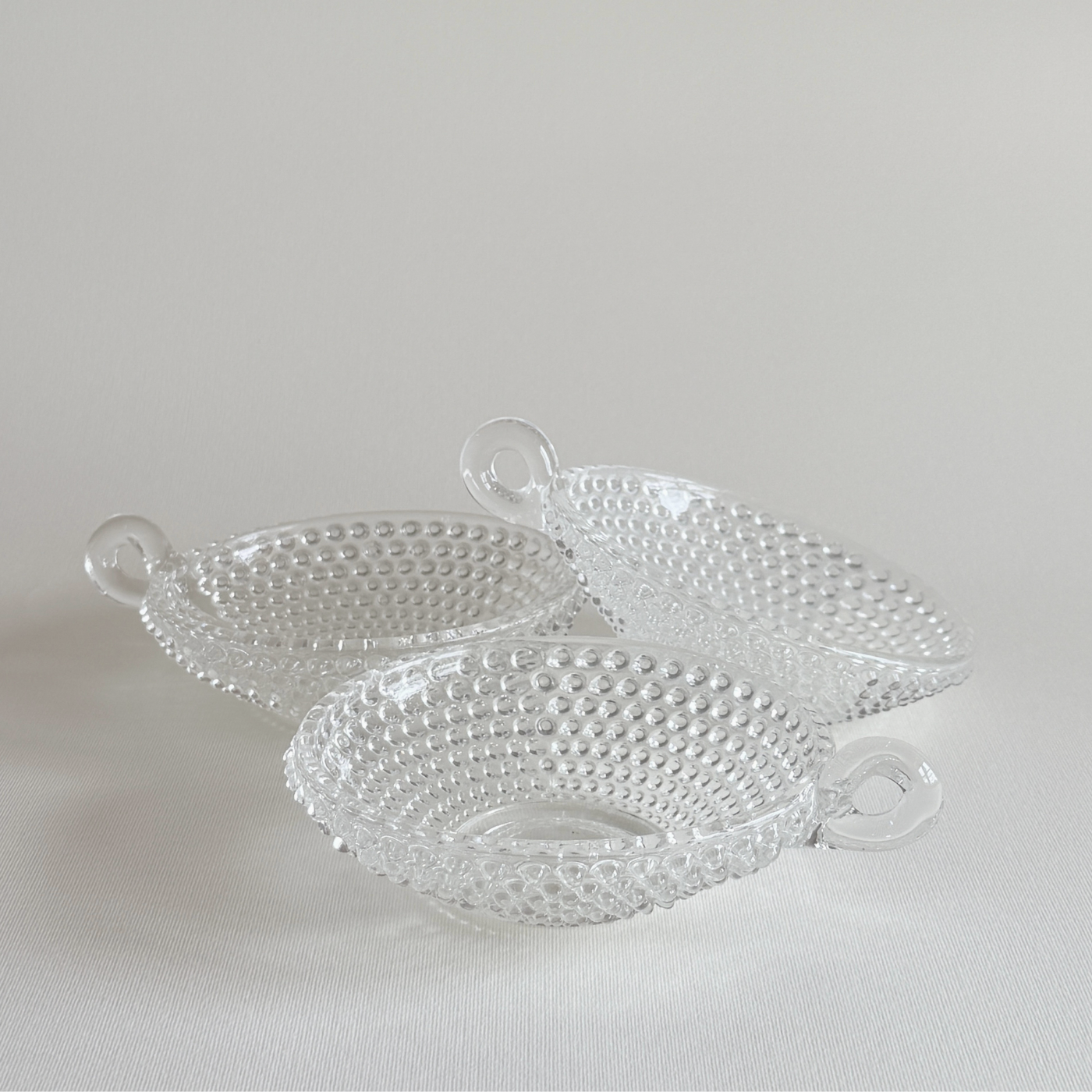 Hobnail Glass Bowls | Set of 3