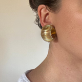 Golden Hoops Italian Clip Earrings