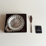 1980s sculptural silver tableware dish