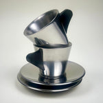 IKEA Metal Espresso cup and Saucer I Stainless steel I model 16784 - L'Officina General Store