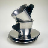 IKEA Metal Espresso cup and Saucer I Stainless steel I model 16784 - L'Officina General Store