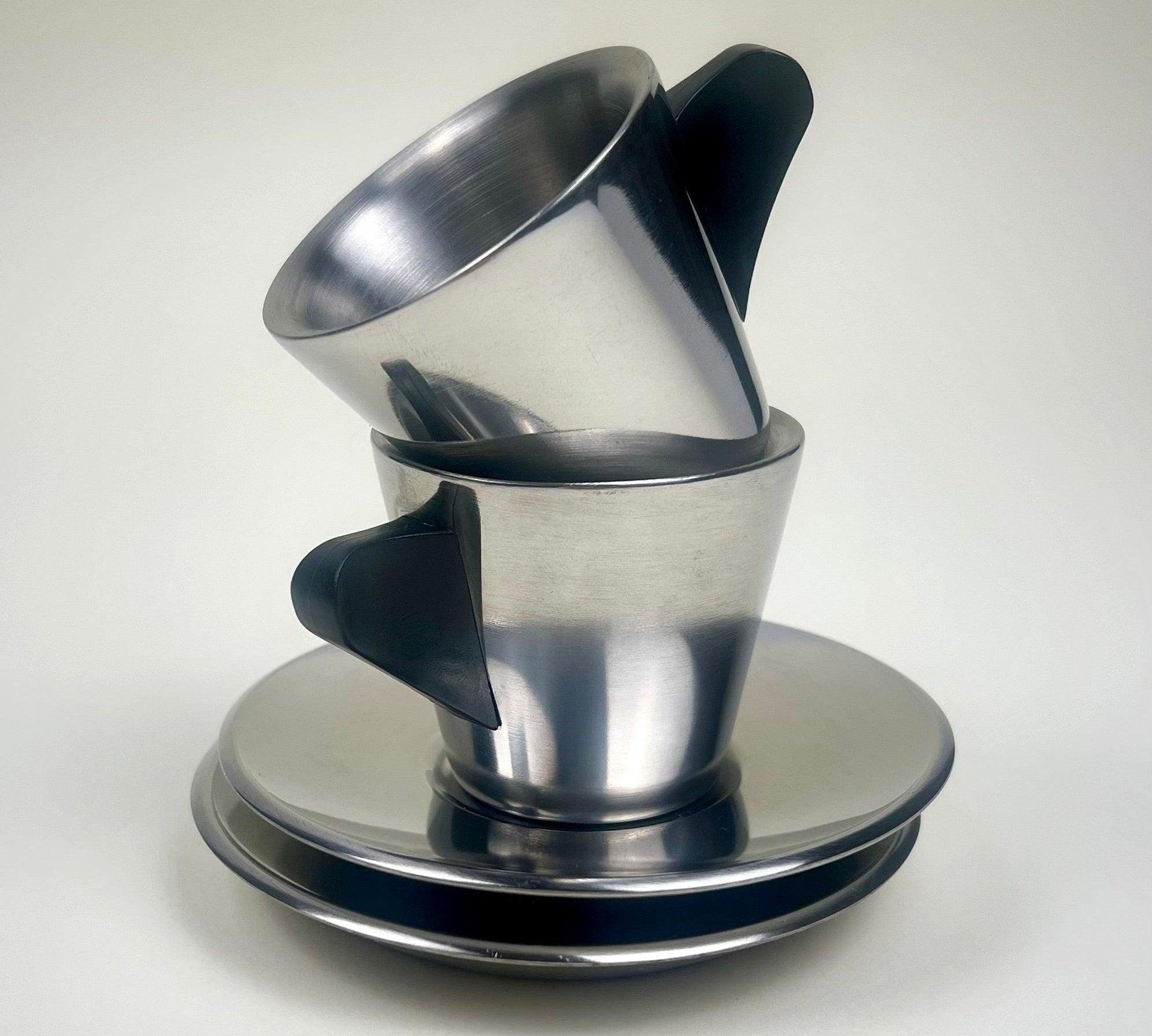 IKEA Metal Espresso cup and Saucer I Stainless steel I model 16784 - L'Officina General Store