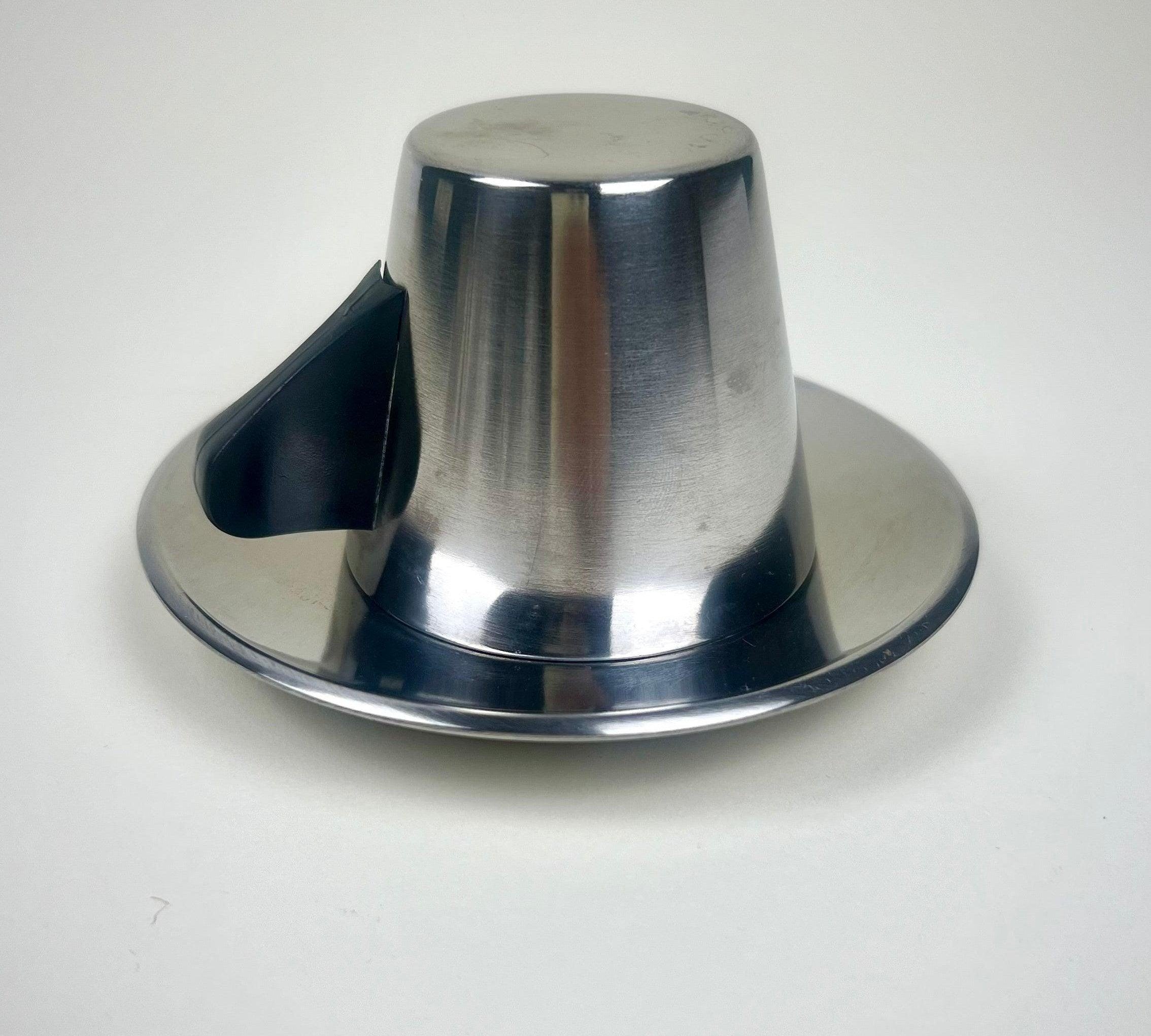 IKEA Metal Espresso cup and Saucer I Stainless steel I model 16784 - L'Officina General Store