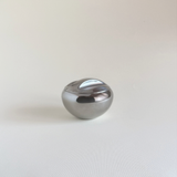 IMCO polished stainless steel sugar bowl, 1970s Italian space-age design