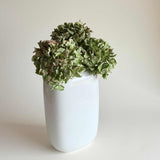 Vintage Scherzer Bavaria vase, white porcelain in a medium rectangular form, 1980s German design
