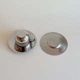 IMCO stainless steel metal espresso cups with saucers Italian 1970s design set of 2