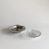 Metal Butter Shell Dish | Glass Insert