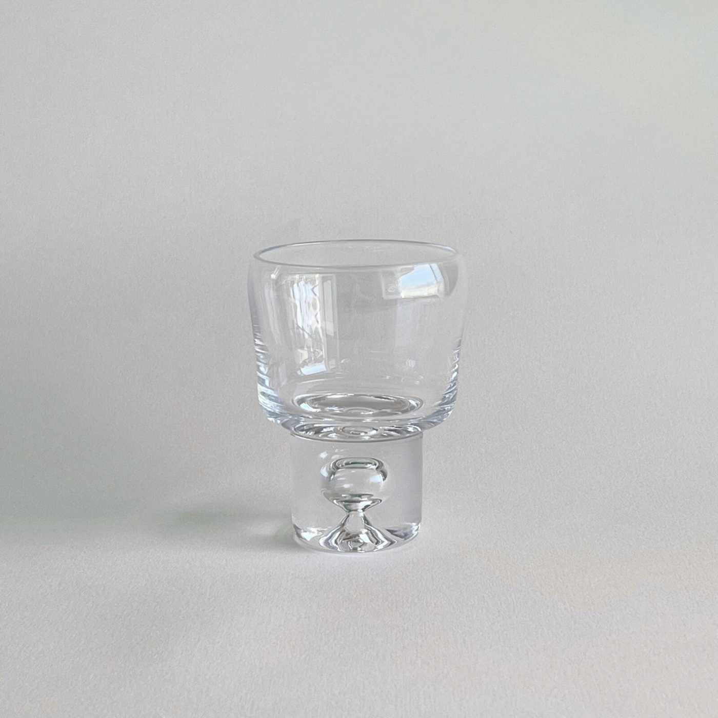 Close-up of artisanal glass variations in bubble stem
