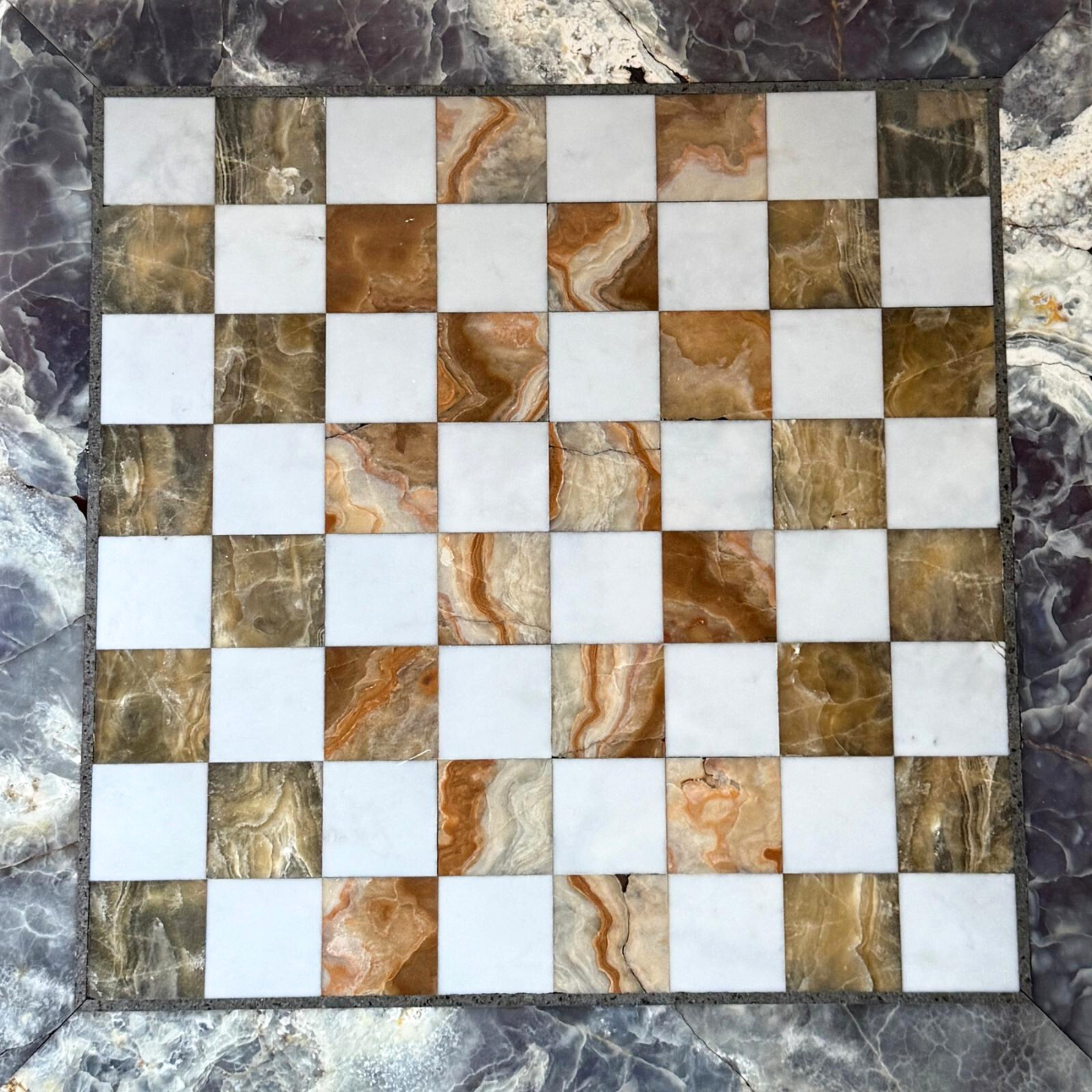 Italian Onyx & Carrara Marble Chess Set I XL