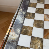 Italian 1970s Carrara Marble & Onyx Chess Set XL