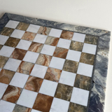 Italian 1970s Carrara Marble & Onyx Chess Set XL