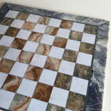 Italian 1970s Carrara Marble & Onyx Chess Set XL