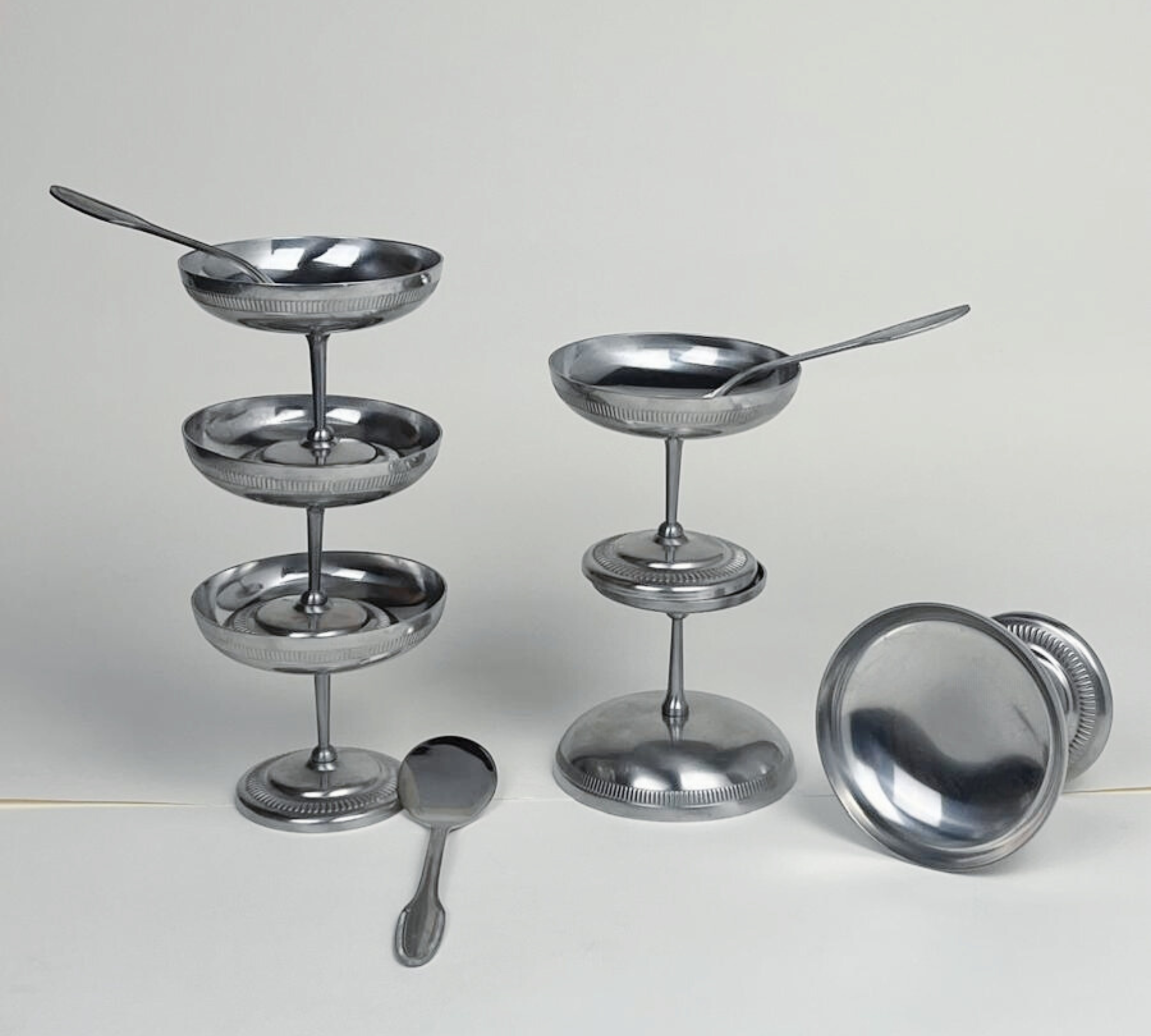 LA COUPE 20 I SET OF 6 METAL CUPS I Jean Couzon I President I Ice cream & Drinks - L'Officina General Store