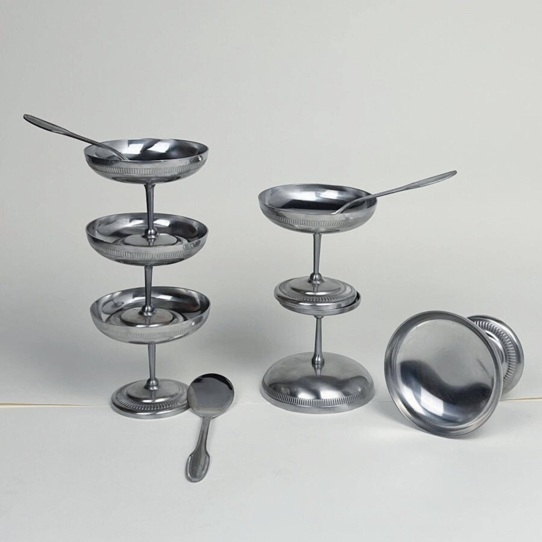 LA COUPE 20 I SET OF 6 METAL CUPS I Jean Couzon I President I Ice cream & Drinks - L'Officina General Store