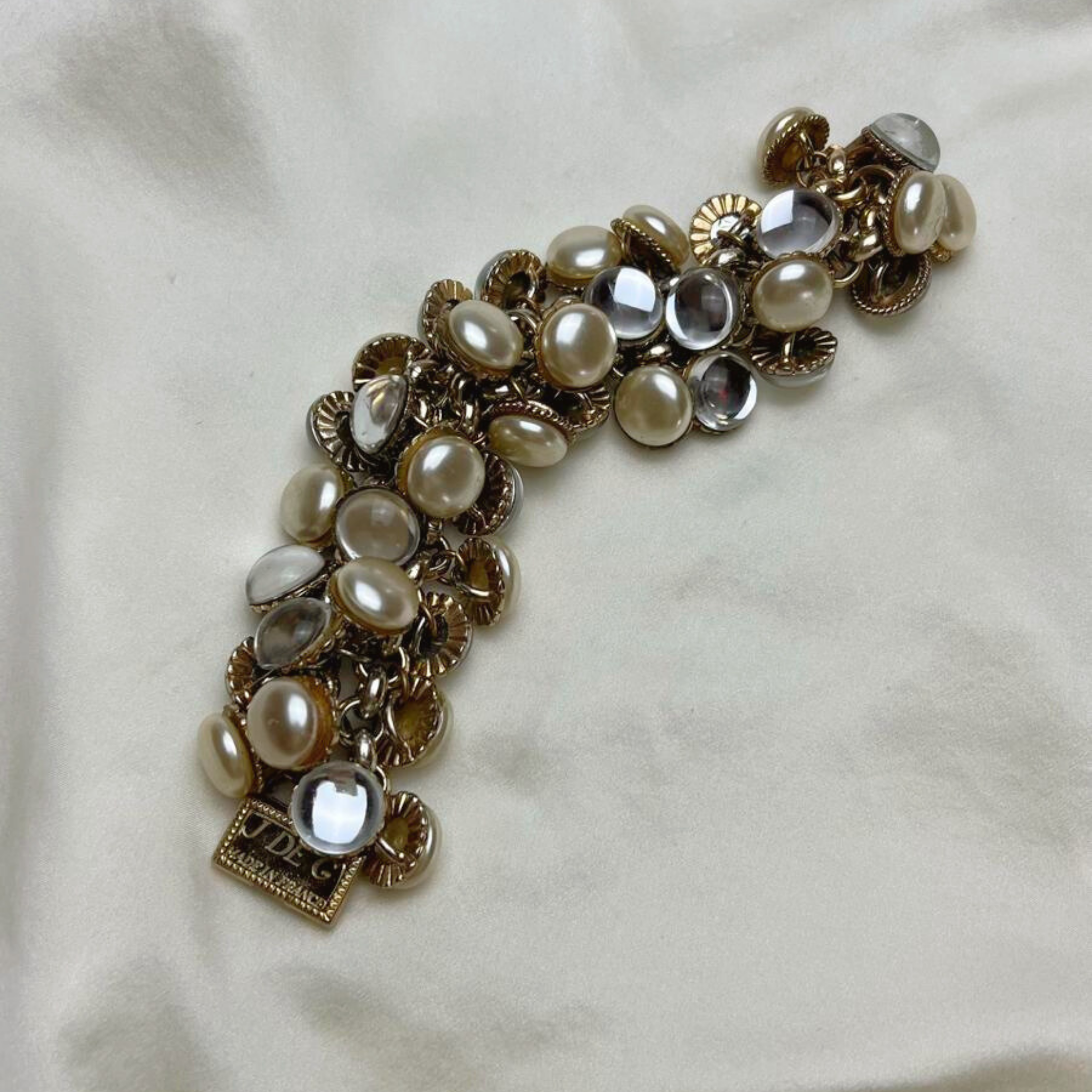 Jacky de G Pearl and glass bracelet I 1980 French - L'Officina General Store