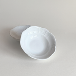 Bavarian porcelain bowls — interior view showing white glaze and relief pattern inside bowl