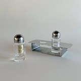 Kristall Krisla Crystal and Chrome I Salt and Pepper shakers