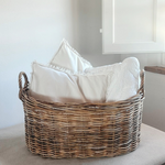 LARGE WICKER RATTAN TUSCAN BASKET  - L'OFFICINA GENERAL STORE