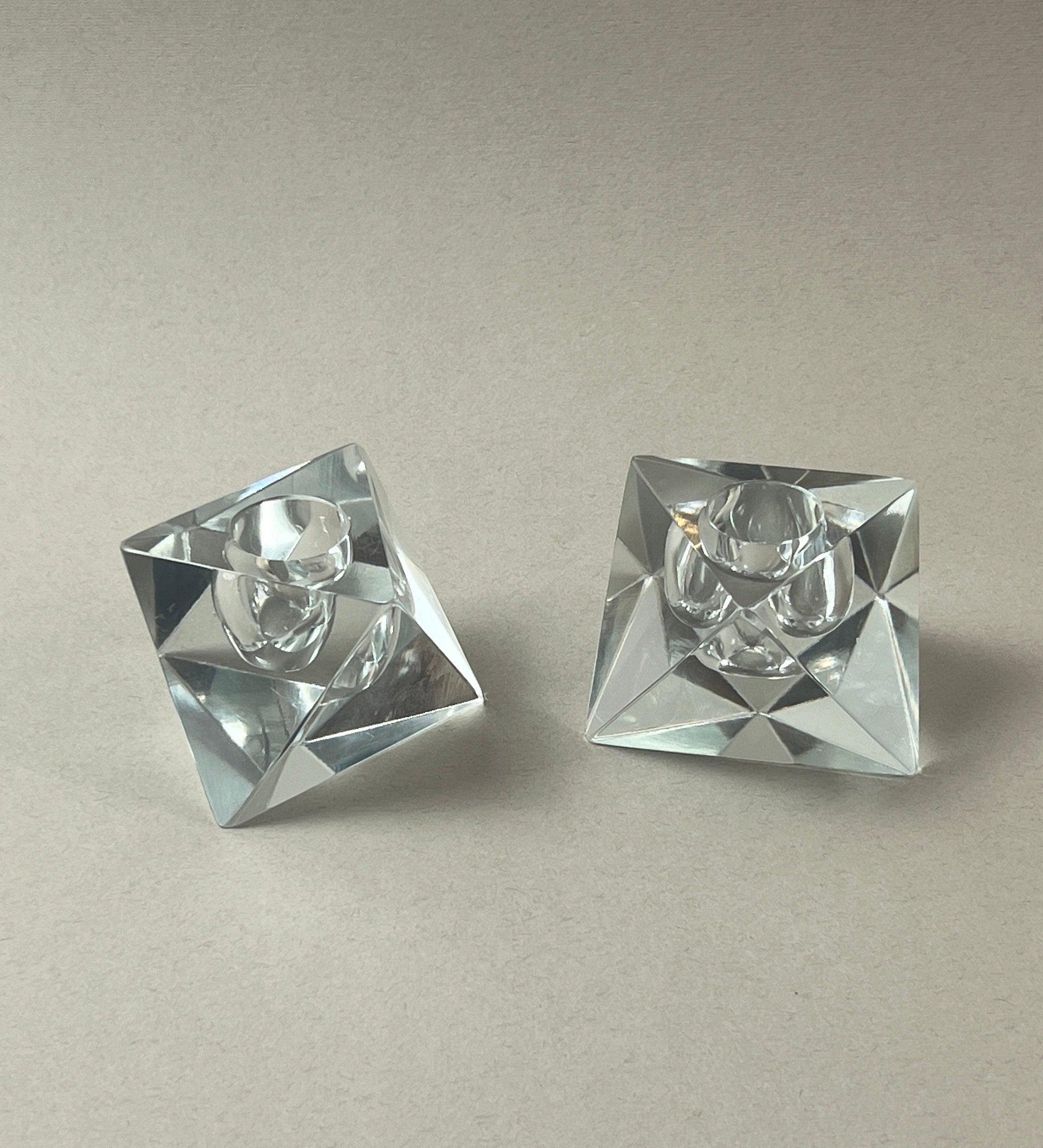 SET OF 2 I CRYSTAL PRISM CANDLE HOLDER - L'Officina General Store