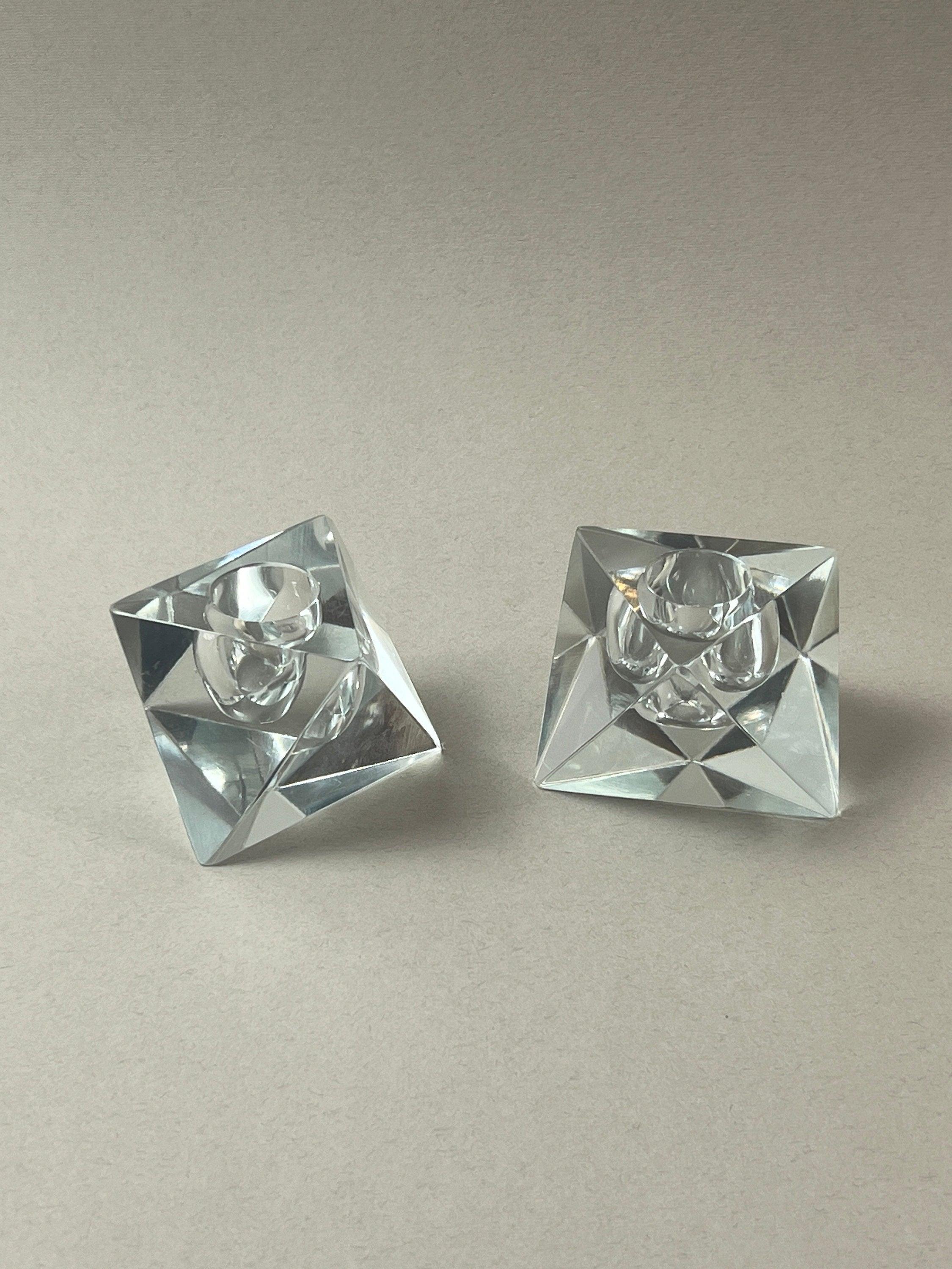 SET OF 2 I CRYSTAL PRISM CANDLE HOLDER - L'Officina General Store