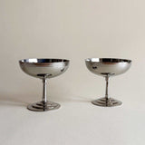 Pre-loved Remy Letang metal stainless steel ice cream cups for desert, servin, cocktails and food - vintage french production