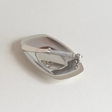 Mirror-polished stainless steel butter dish by Letang Remy, vintage French tableware