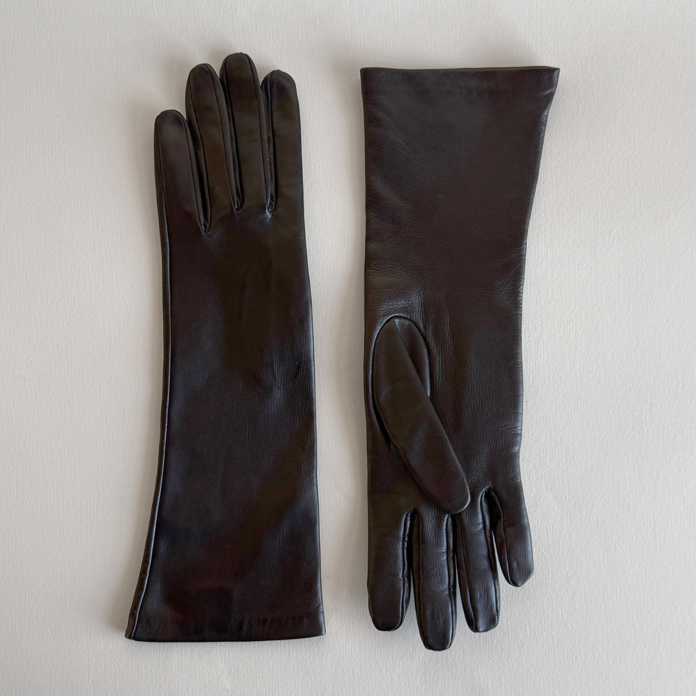 Long Leather Gloves  silk lining