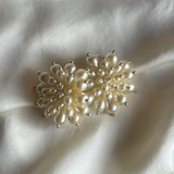 Luxury starburst pearl clip earrings