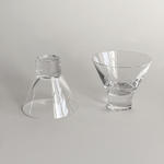 Close-up of fine Italian crystal detailing on cocktail glass