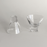 Close-up of fine Italian crystal detailing on cocktail glass