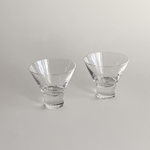 Contemporary short-stemmed Italian crystal glasses for home bar
