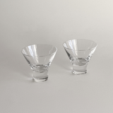 Contemporary short-stemmed Italian crystal glasses for home bar