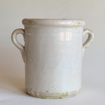 19th century Italian ceramic preserving pot Ø 15 cm beige glaze with pink undertone