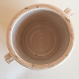 19th century Italian ceramic preserving pot Ø 15 cm beige glaze with pink undertone