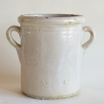 19th century Italian ceramic preserving pot Ø 15 cm beige glaze with pink undertone